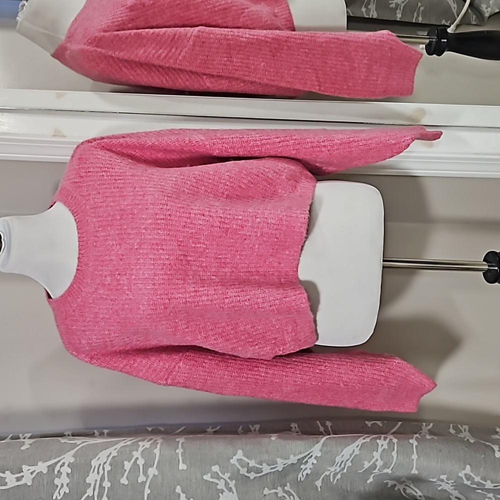 Lulus Cuddled Up Cutie Pink Cropped Dolman Sleeve Sweater